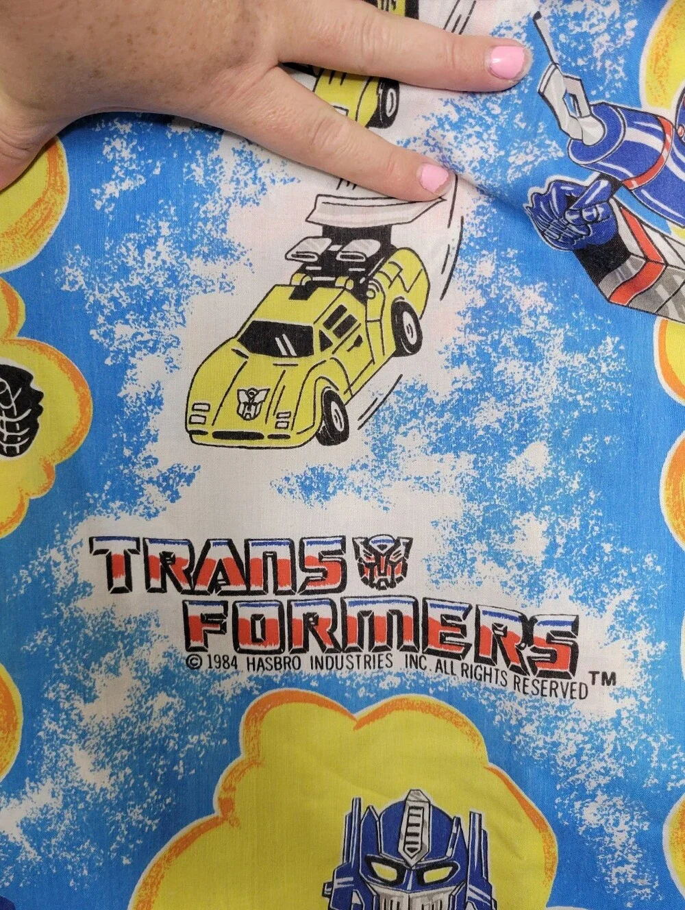 Vintage 1980s Transformers Optimus Prime Twin Bed Sheets Set Fitted & Flat Sheet